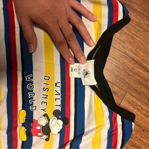 Walt Disney world retroMickey Mouse Striped T-Shirt - Red, Blue, Yellow women’s